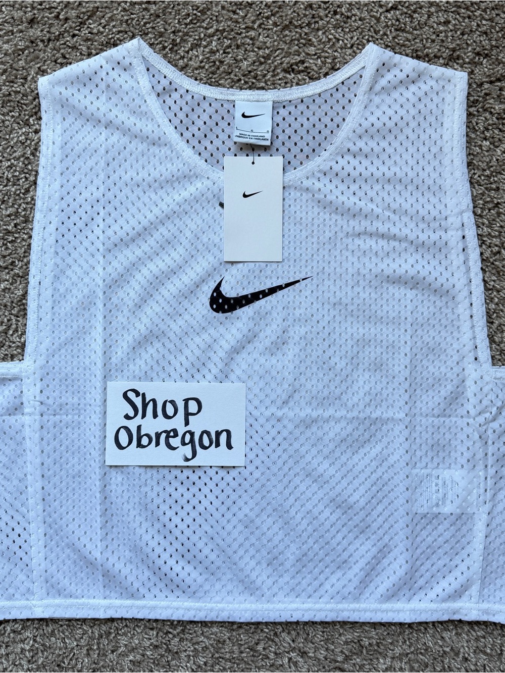 NIKE PARK20 TRAINING BIB MENS SIZE LARGE WHITE BLACK NEW